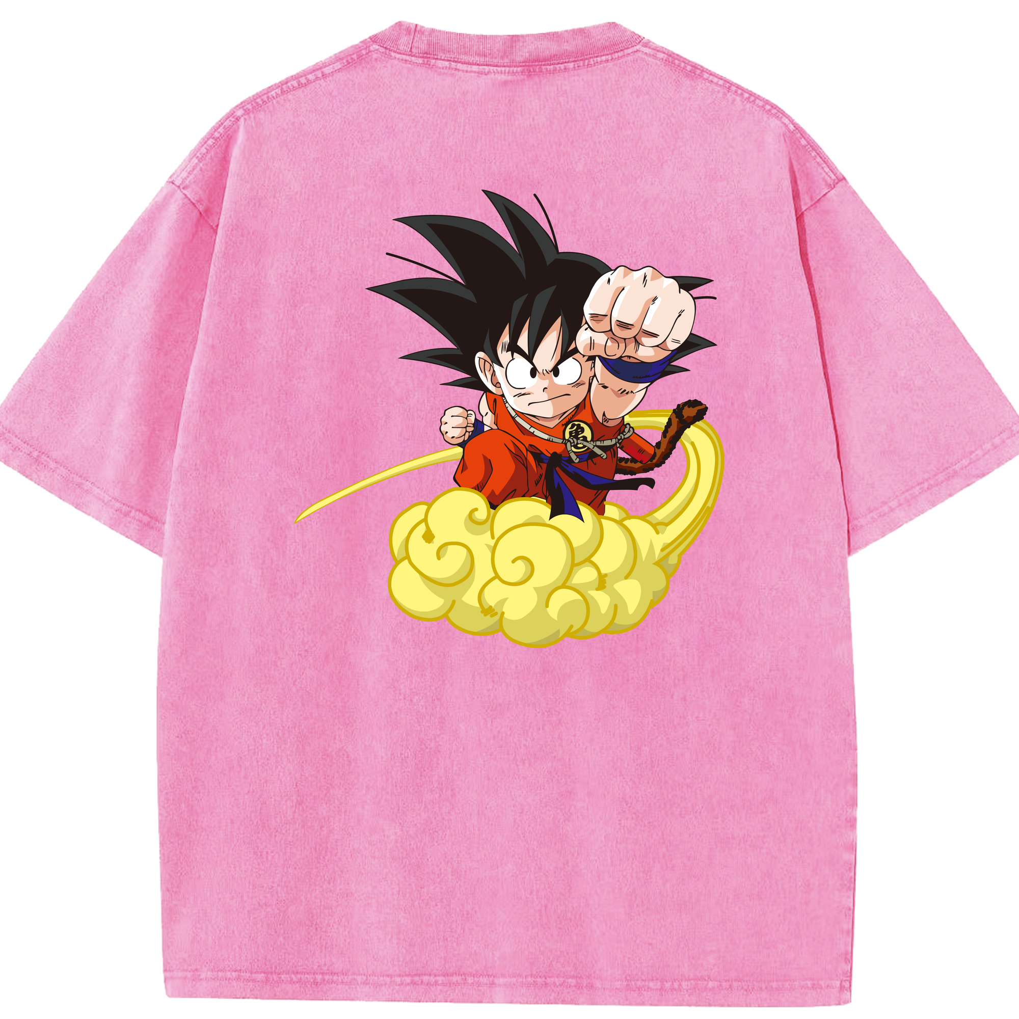 （画像用） ドラゴンボール 孫悟空（そん ごくう）Son Goku カカロット DRAGON BALL Kakarotto 綿100% ヴィンテージ風 半袖Tシャツ（背面プリント）